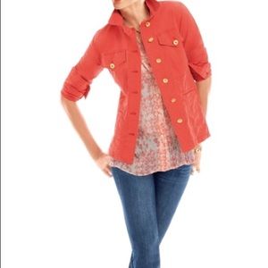 CAbi Orange Light Weight Ruffle Back Jacket M